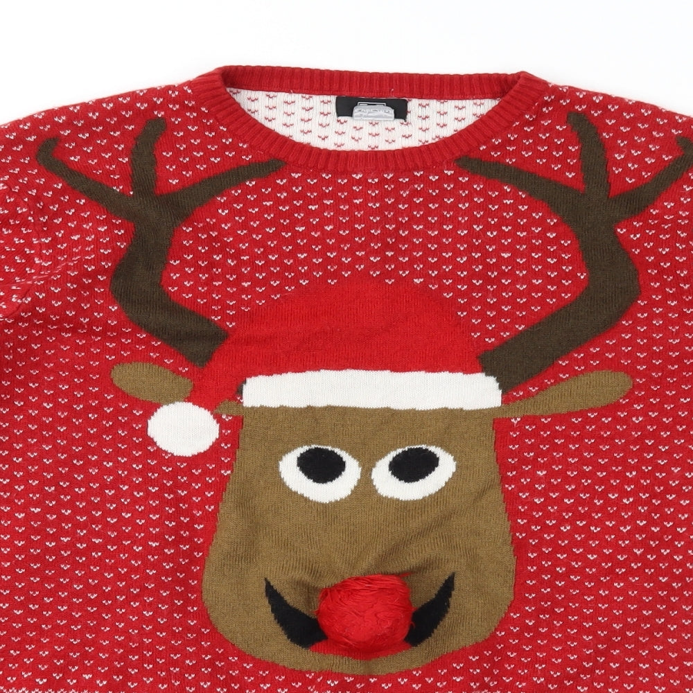 F&F Mens Red   Pullover Jumper Size M  - Xmas jumper