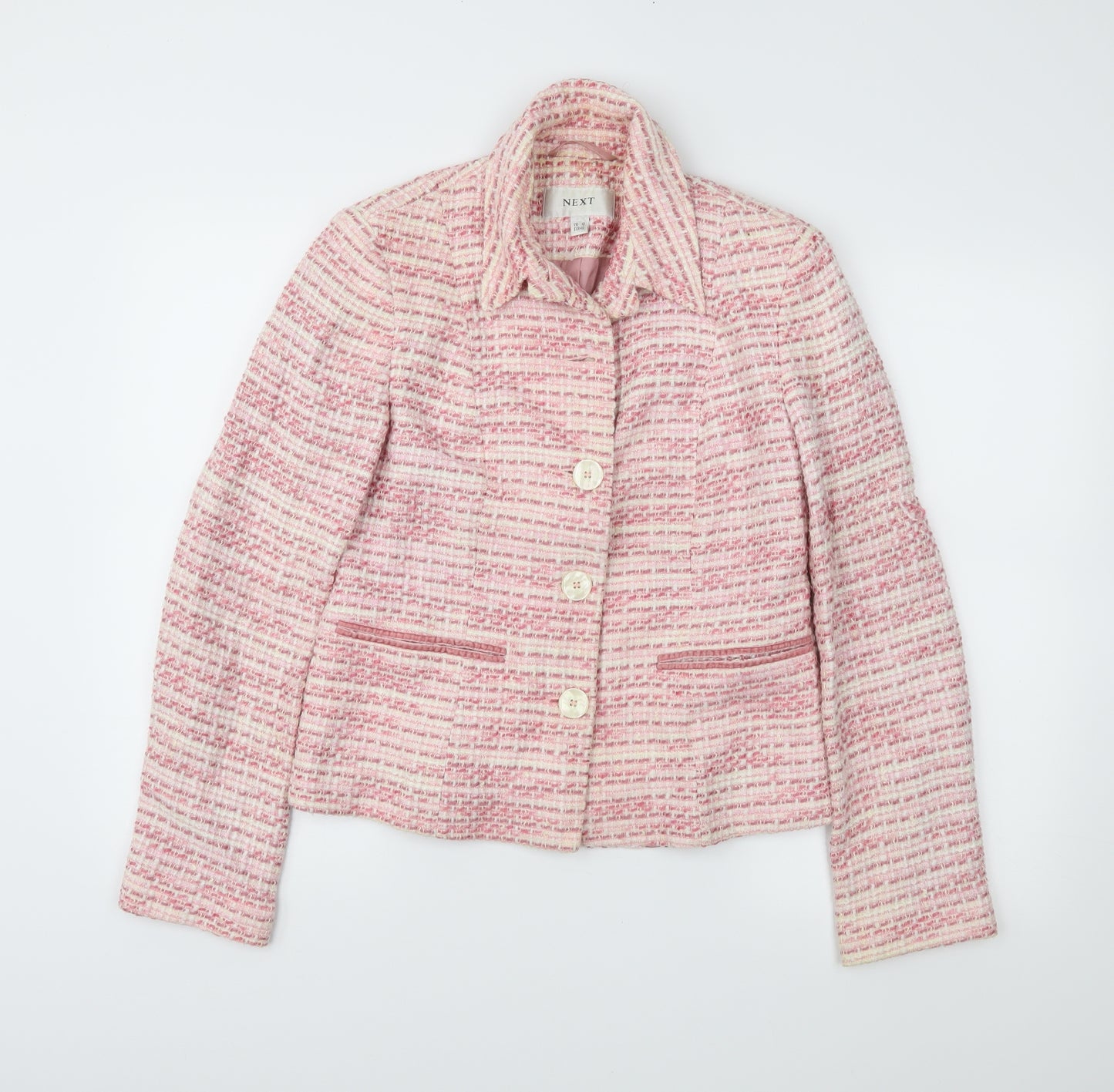 NEXT Womens Pink Striped  Jacket Blazer Size 12