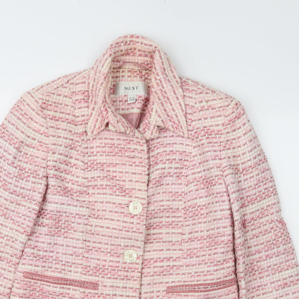 NEXT Womens Pink Striped  Jacket Blazer Size 12