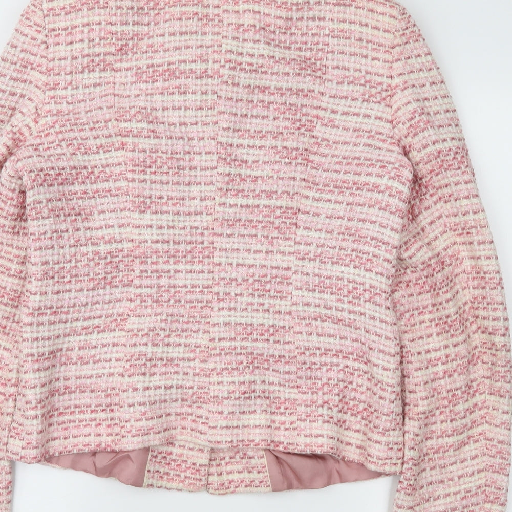NEXT Womens Pink Striped  Jacket Blazer Size 12