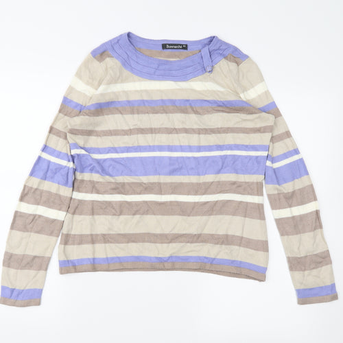 Bonmarché Womens Brown Striped  Pullover Jumper Size XS