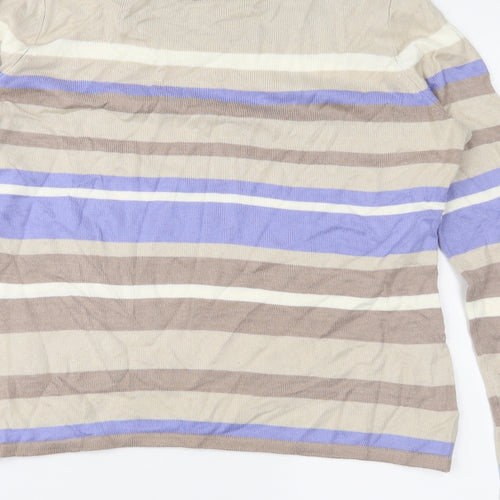 Bonmarché Womens Brown Striped  Pullover Jumper Size XS