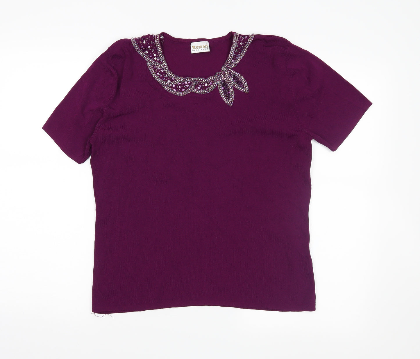 Roman Womens Purple   Basic T-Shirt Size M