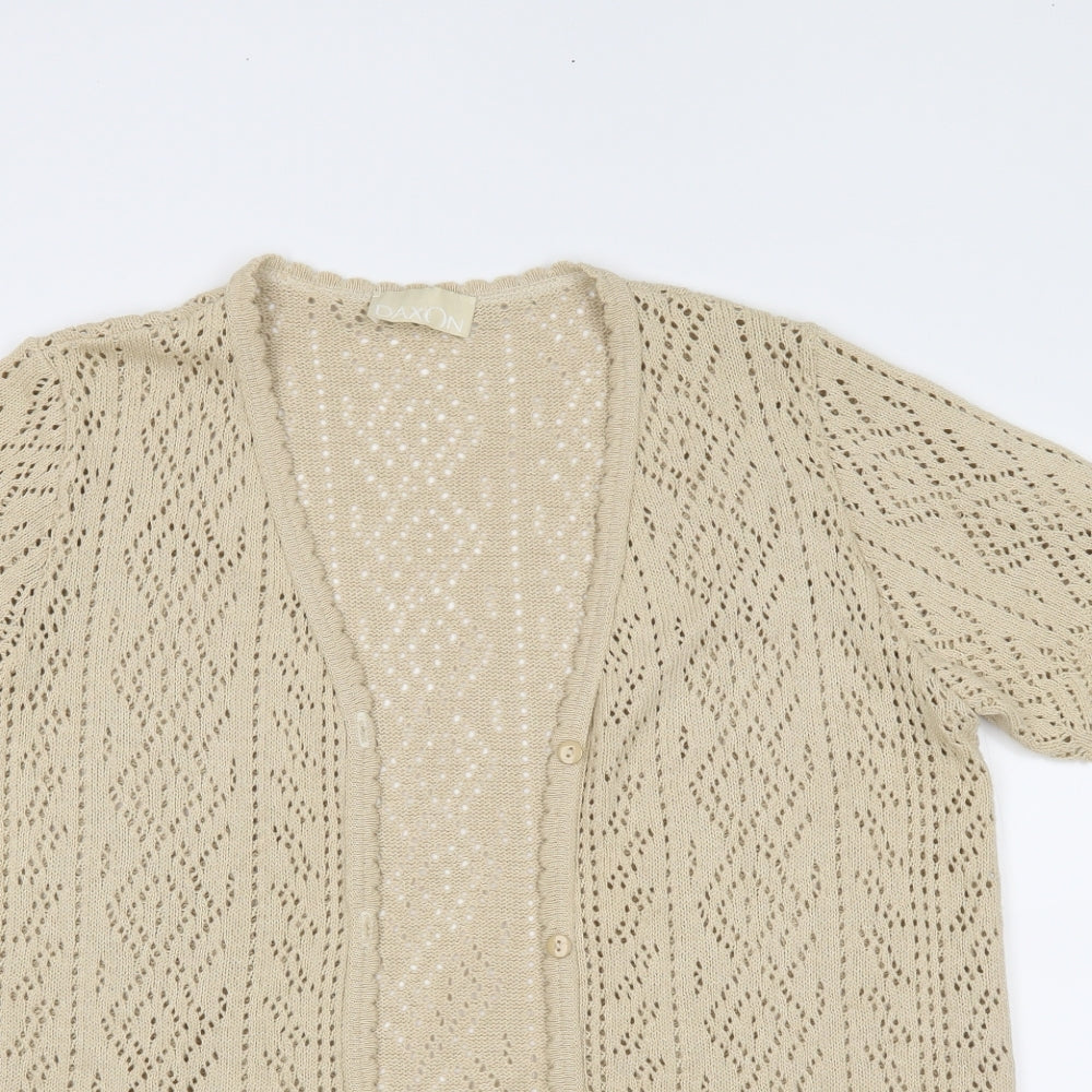 Daxon Womens Beige   Cardigan Jumper Size 14