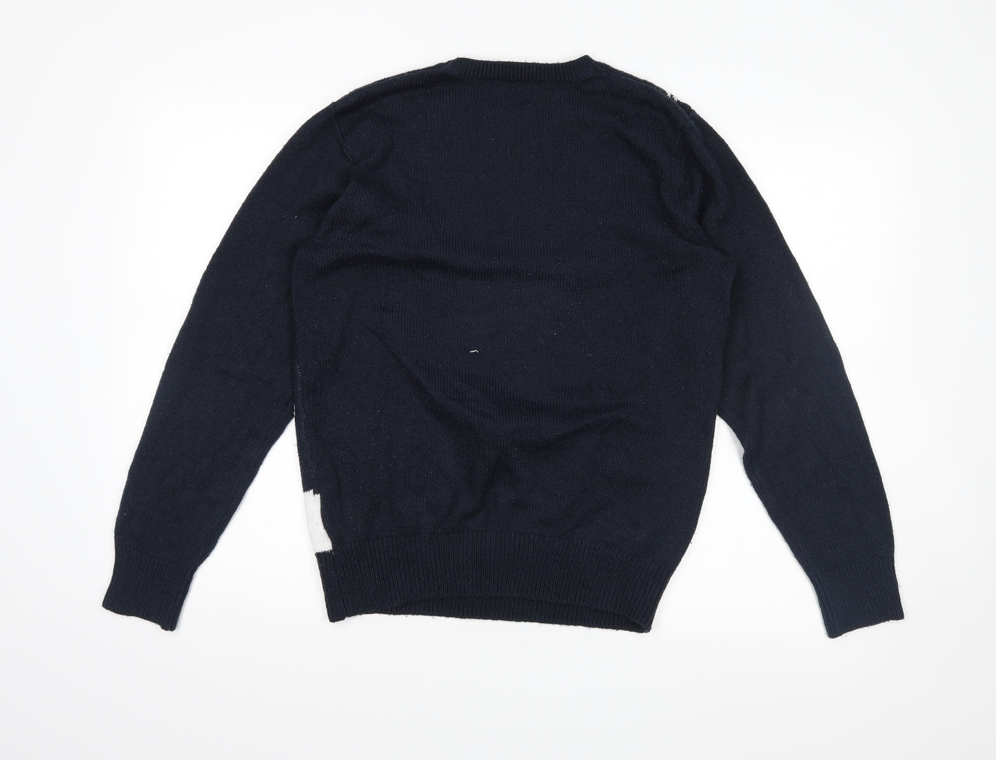 George Mens Blue   Pullover Jumper Size S  - Christmas