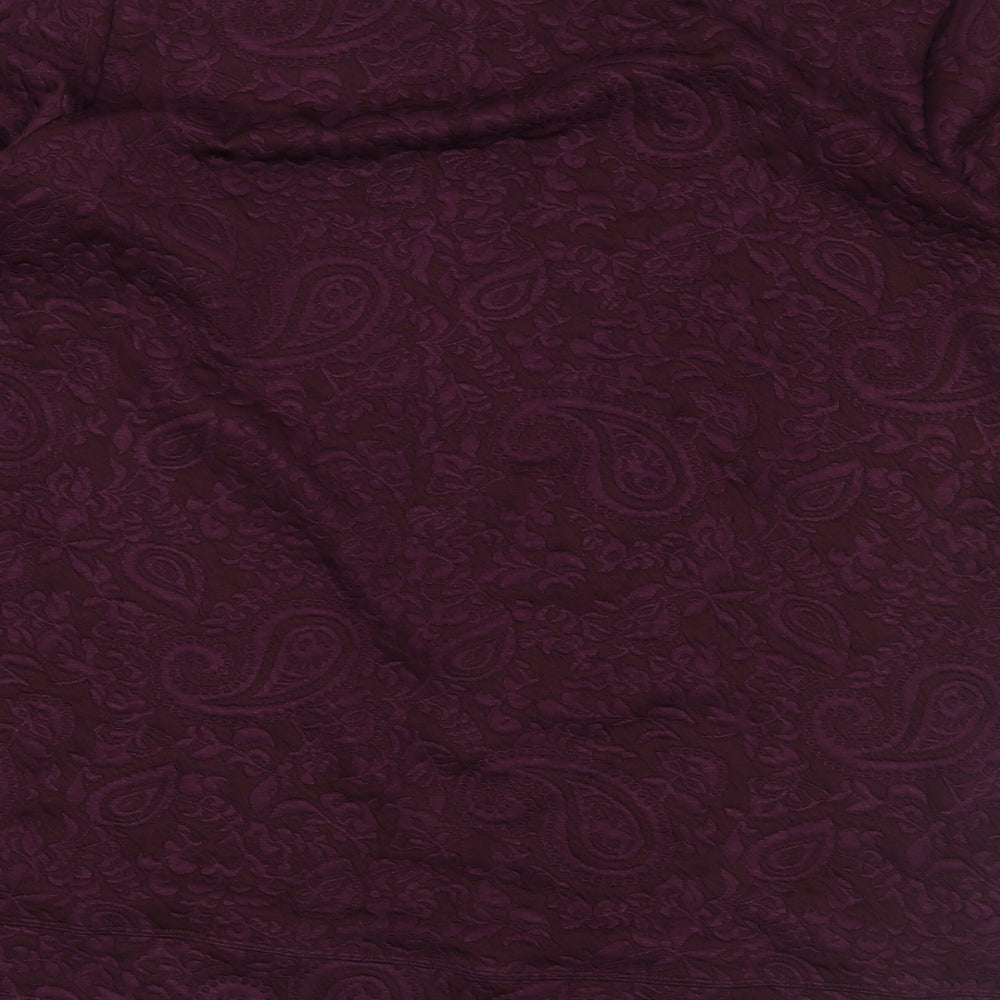 Landsend Womens Purple Floral  Pullover Sweatshirt Size L