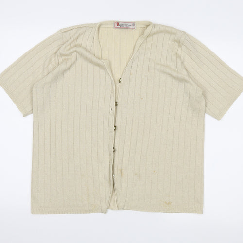 Keeno Womens Beige   Cardigan Jumper Size L