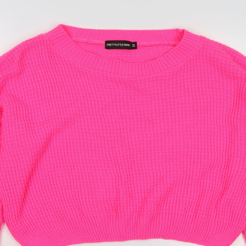 pretty little  Thing Womens Pink   Pullover Jumper Size M  - cropped
