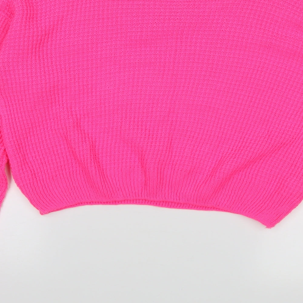 pretty little  Thing Womens Pink   Pullover Jumper Size M  - cropped