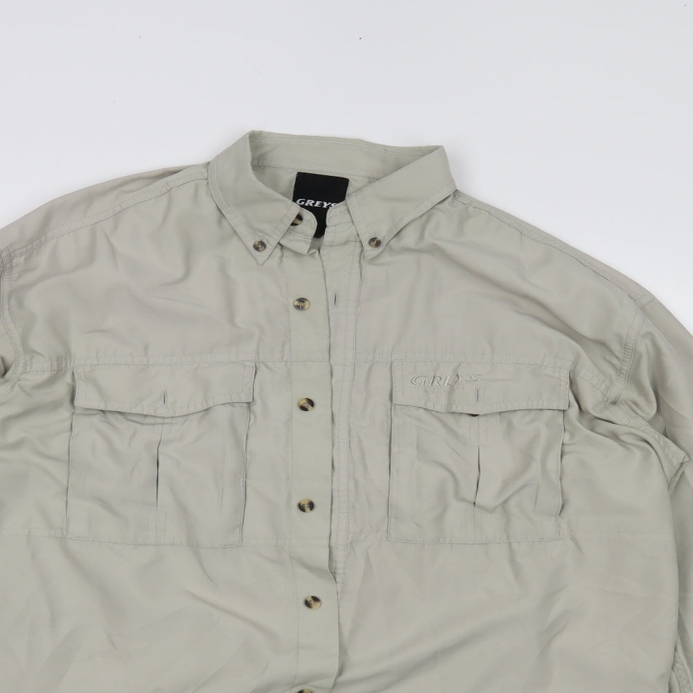 Greys Mens Beige    Button-Up Size M