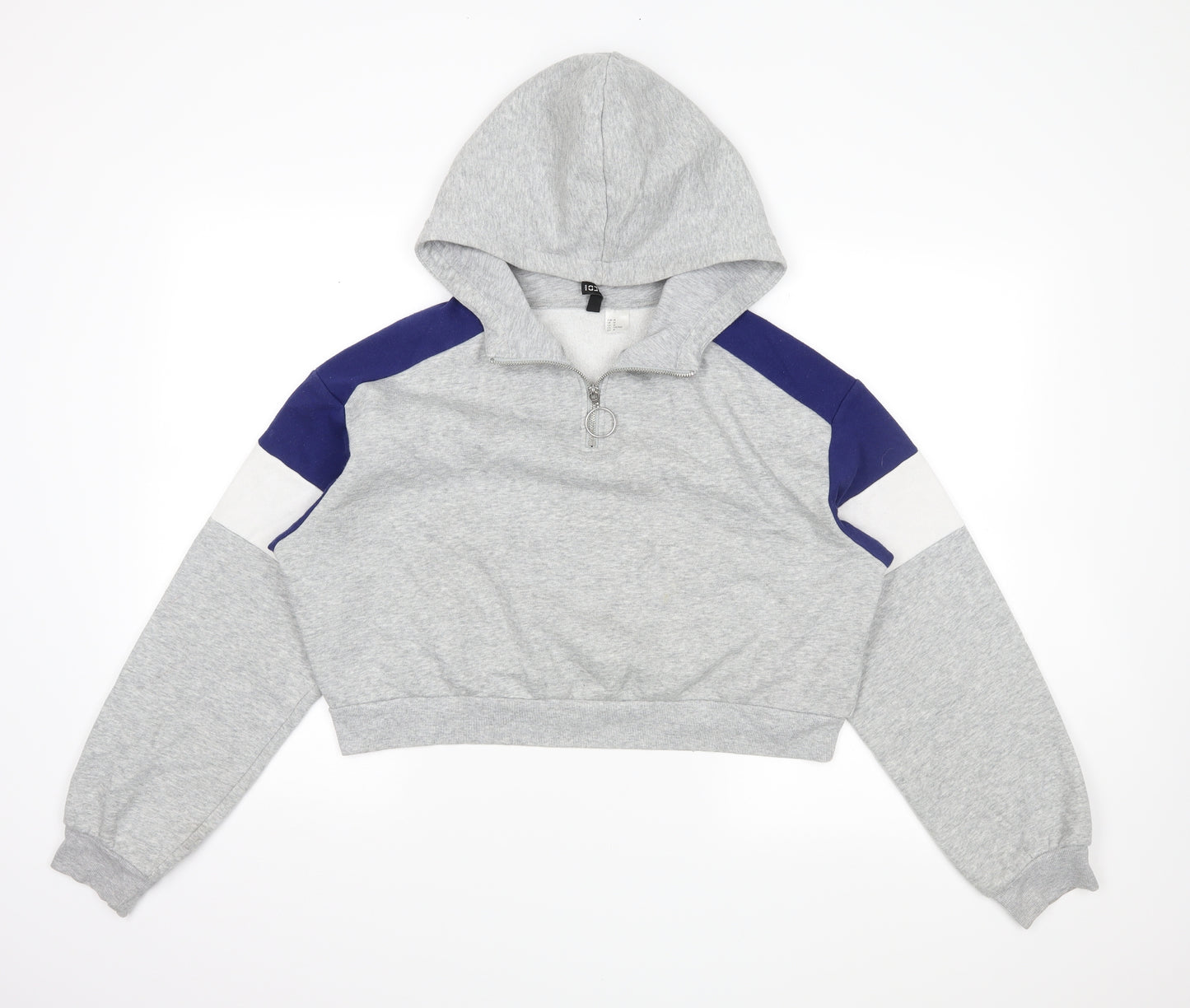 H&M Womens Green Striped  Pullover Hoodie Size M