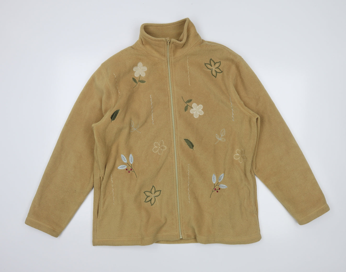 Neutral Territory Womens Yellow Floral  Full Zip Jumper Size M