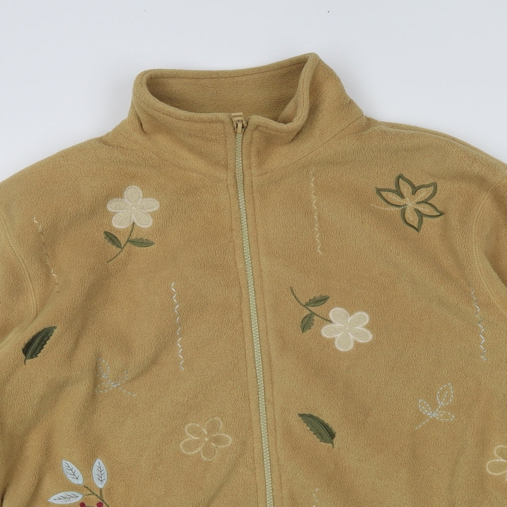 Neutral Territory Womens Yellow Floral  Full Zip Jumper Size M