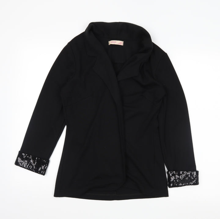 Krisp Womens Black Wrap Jumper Size 12
