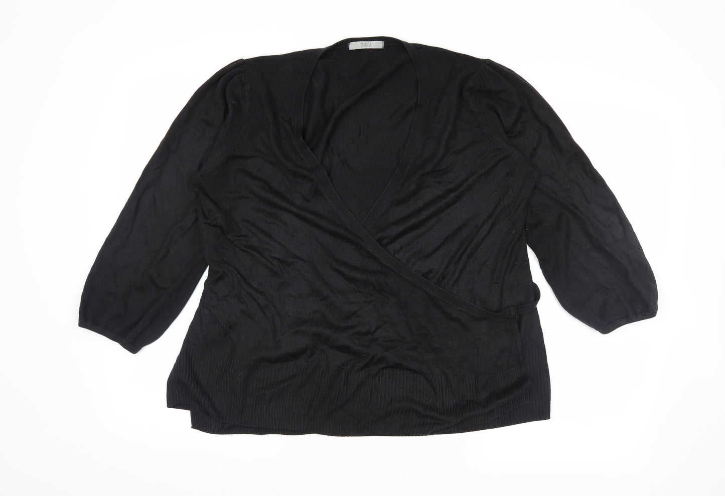 Marks and Spencer Womens Black   Wrap Jumper Size 20