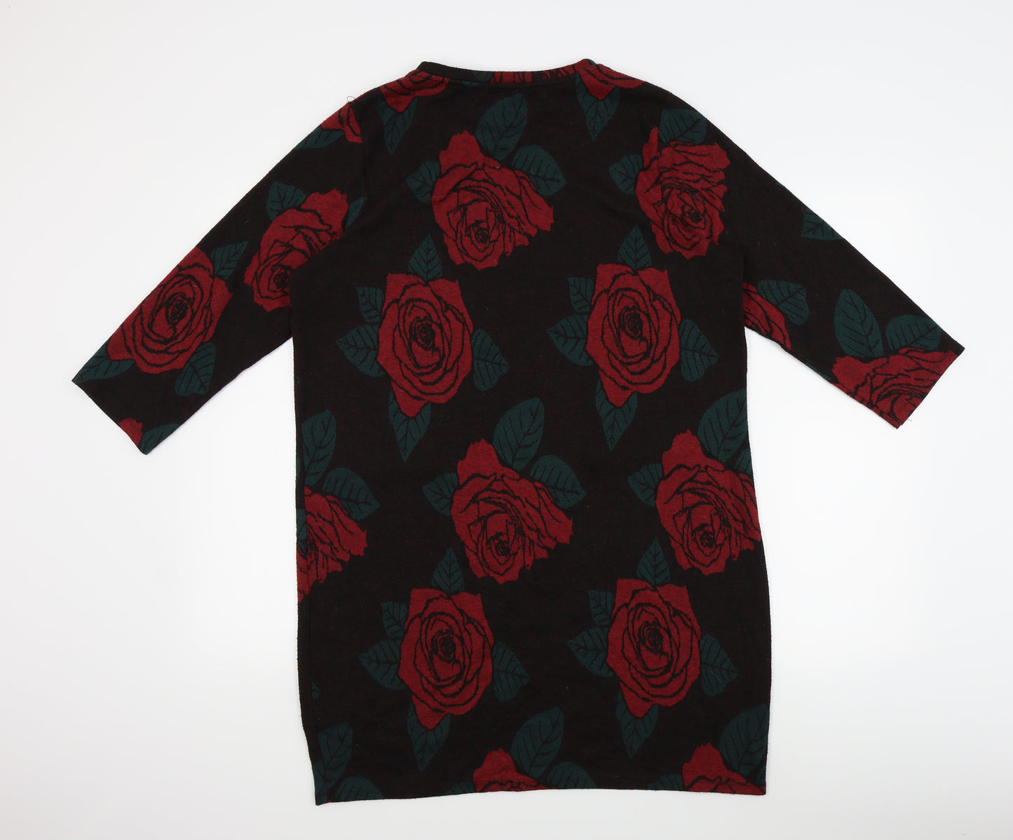 TU Womens Black Floral  A-Line  Size 16
