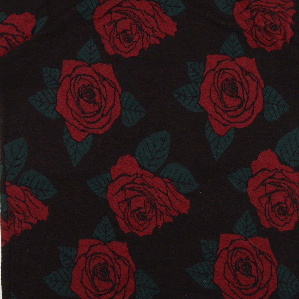 TU Womens Black Floral  A-Line  Size 16