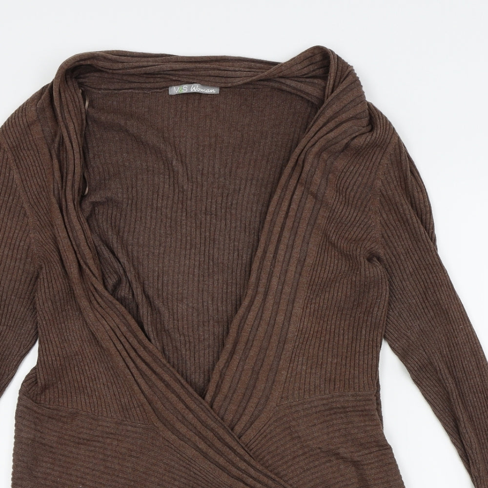 M&S Womens Brown   Cardigan Jumper Size 22  - Open
