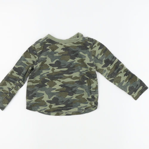 Fred & flo Boys Green Camouflage  Basic T-Shirt Size 12-18 Months