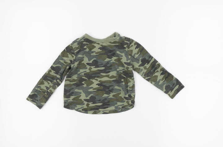 Fred & flo Boys Green Camouflage  Basic T-Shirt Size 12-18 Months