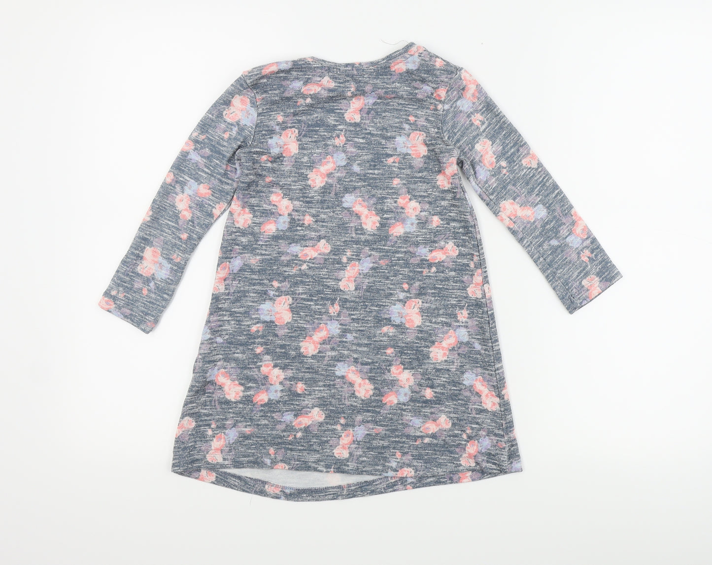 Young Dimension Girls Grey Floral  A-Line  Size 5-6 Years