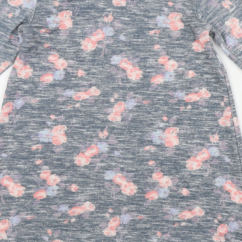 Young Dimension Girls Grey Floral  A-Line  Size 5-6 Years