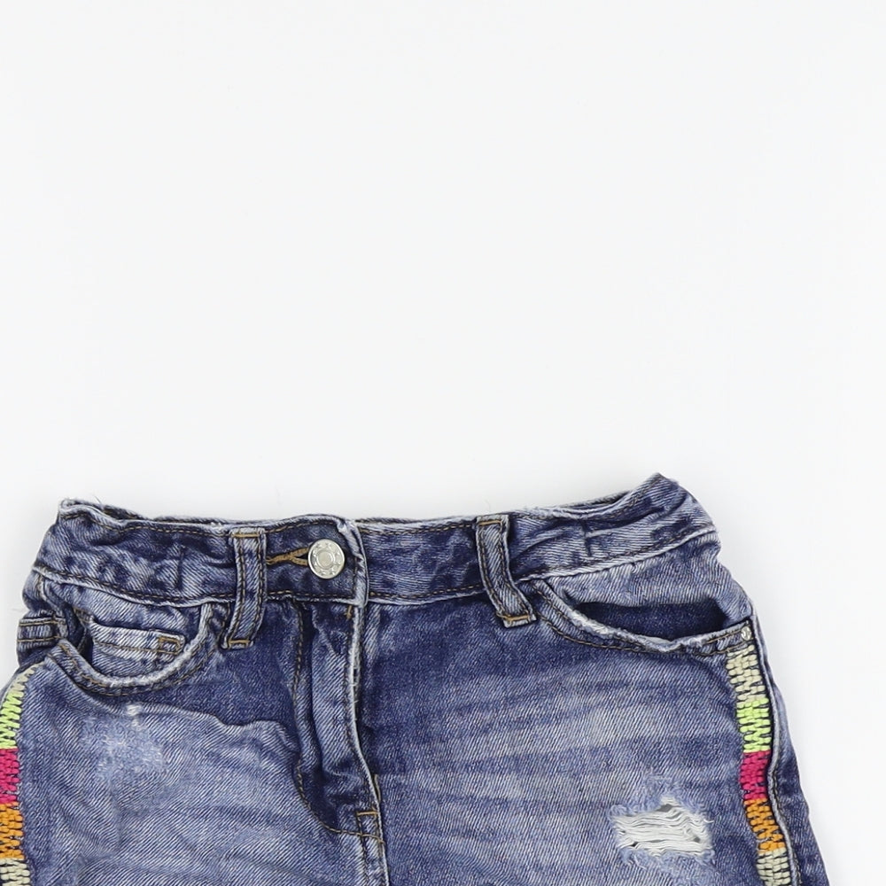 Matalan Girls Blue   Cut-Off Shorts Size 7 Years