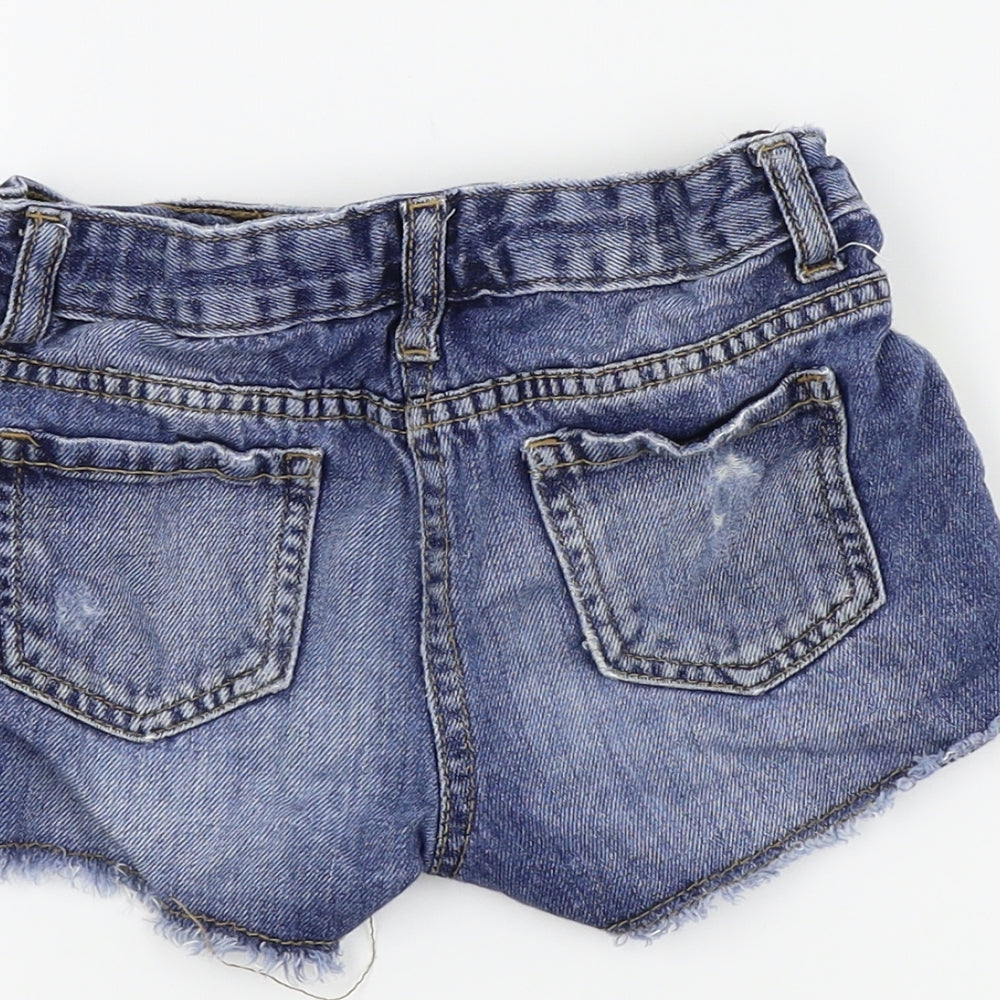 Matalan Girls Blue   Cut-Off Shorts Size 7 Years