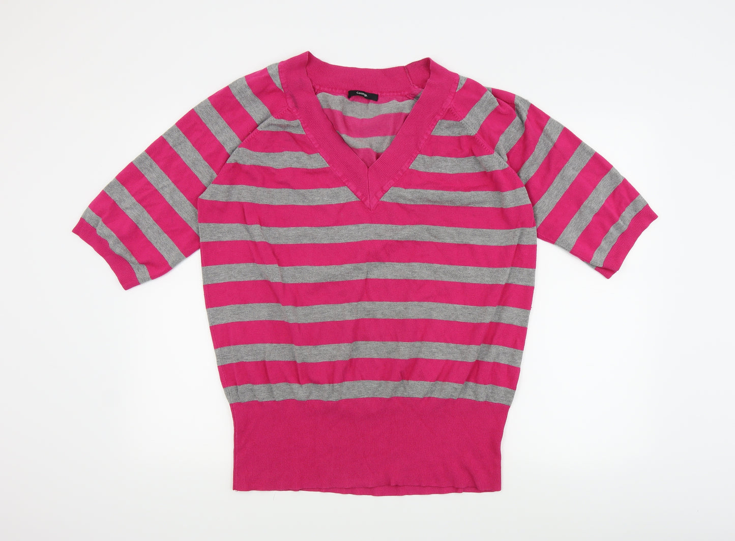 George Womens Pink Striped  Pullover Jumper Size 22