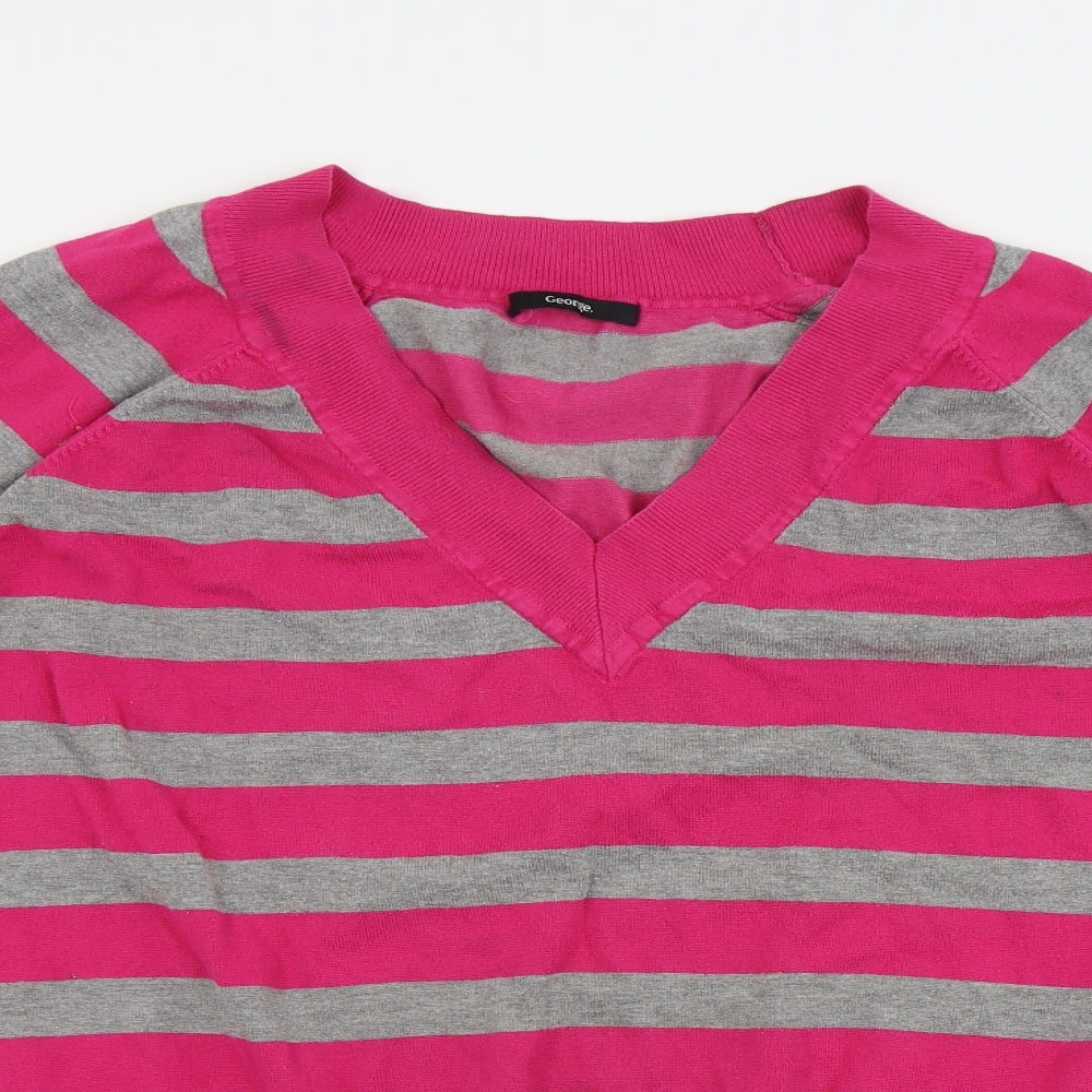 George Womens Pink Striped  Pullover Jumper Size 22