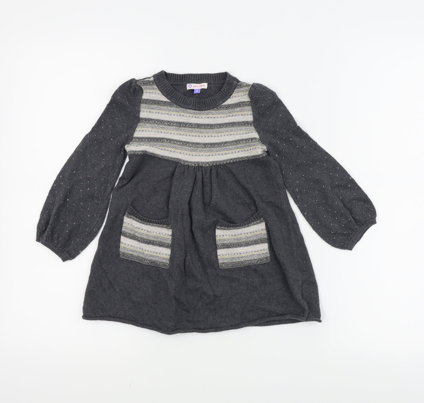 John Lewis Girls Grey   A-Line  Size 4 Years
