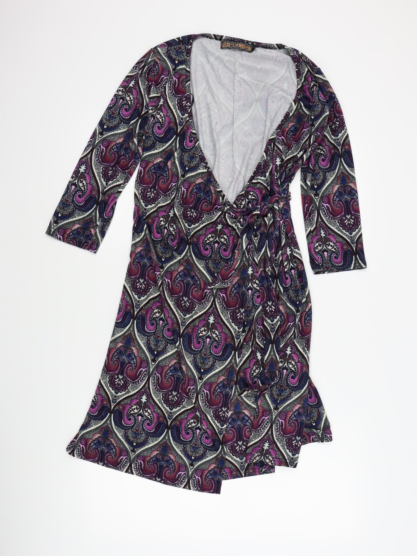 QED London Womens Purple Paisley  A-Line  Size 10