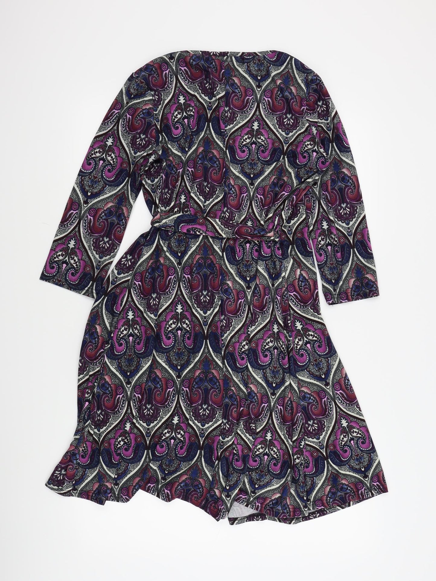 QED London Womens Purple Paisley  A-Line  Size 10