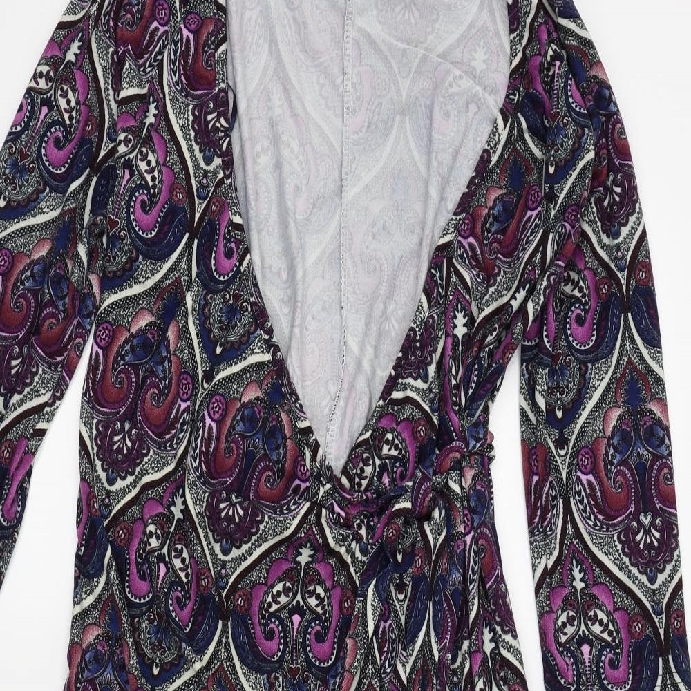 QED London Womens Purple Paisley  A-Line  Size 10