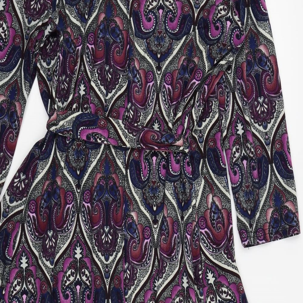 QED London Womens Purple Paisley  A-Line  Size 10