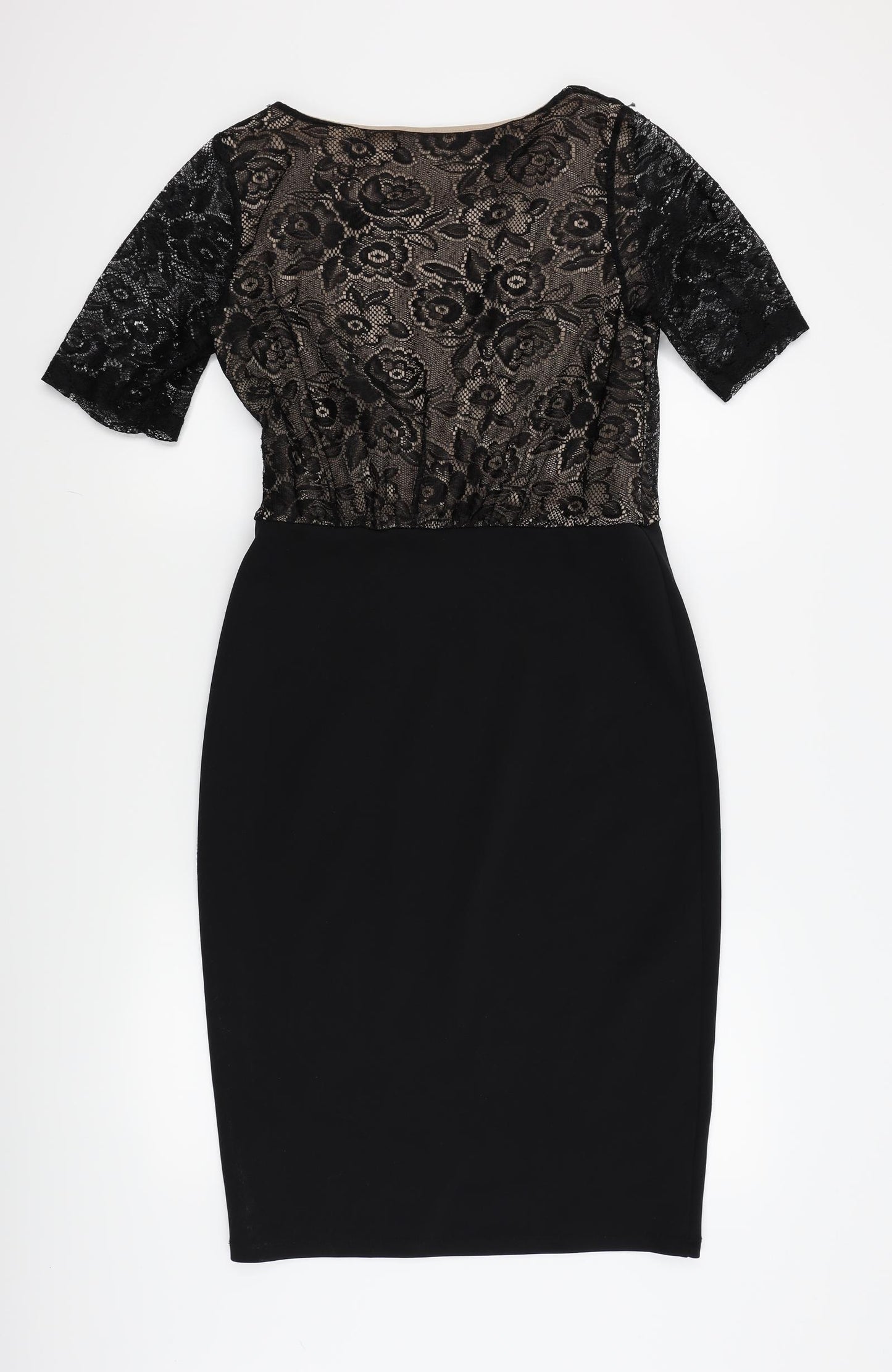 F&F Womens Black Floral  Pencil Dress  Size 12