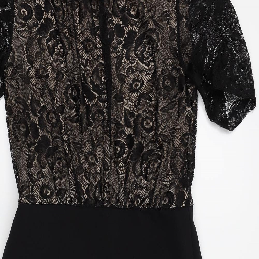 F&F Womens Black Floral  Pencil Dress  Size 12