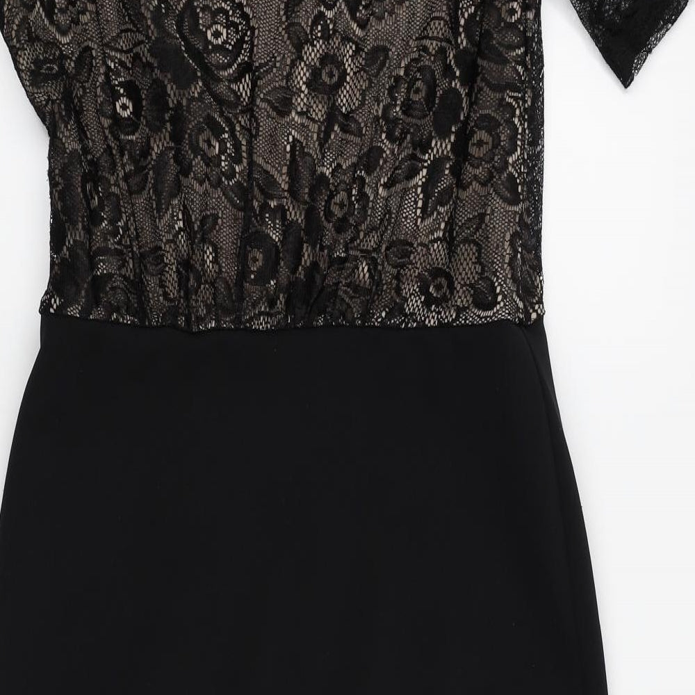 F&F Womens Black Floral  Pencil Dress  Size 12