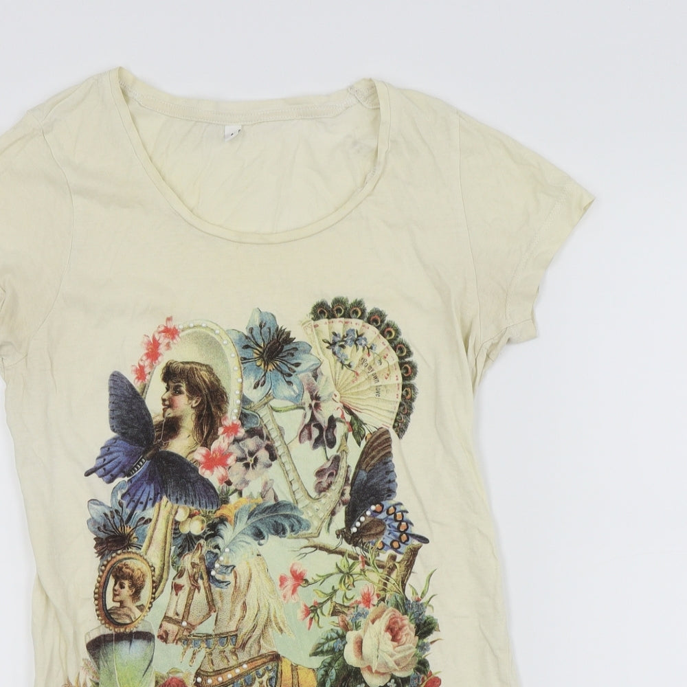 Preworn Womens White   Basic T-Shirt Size L