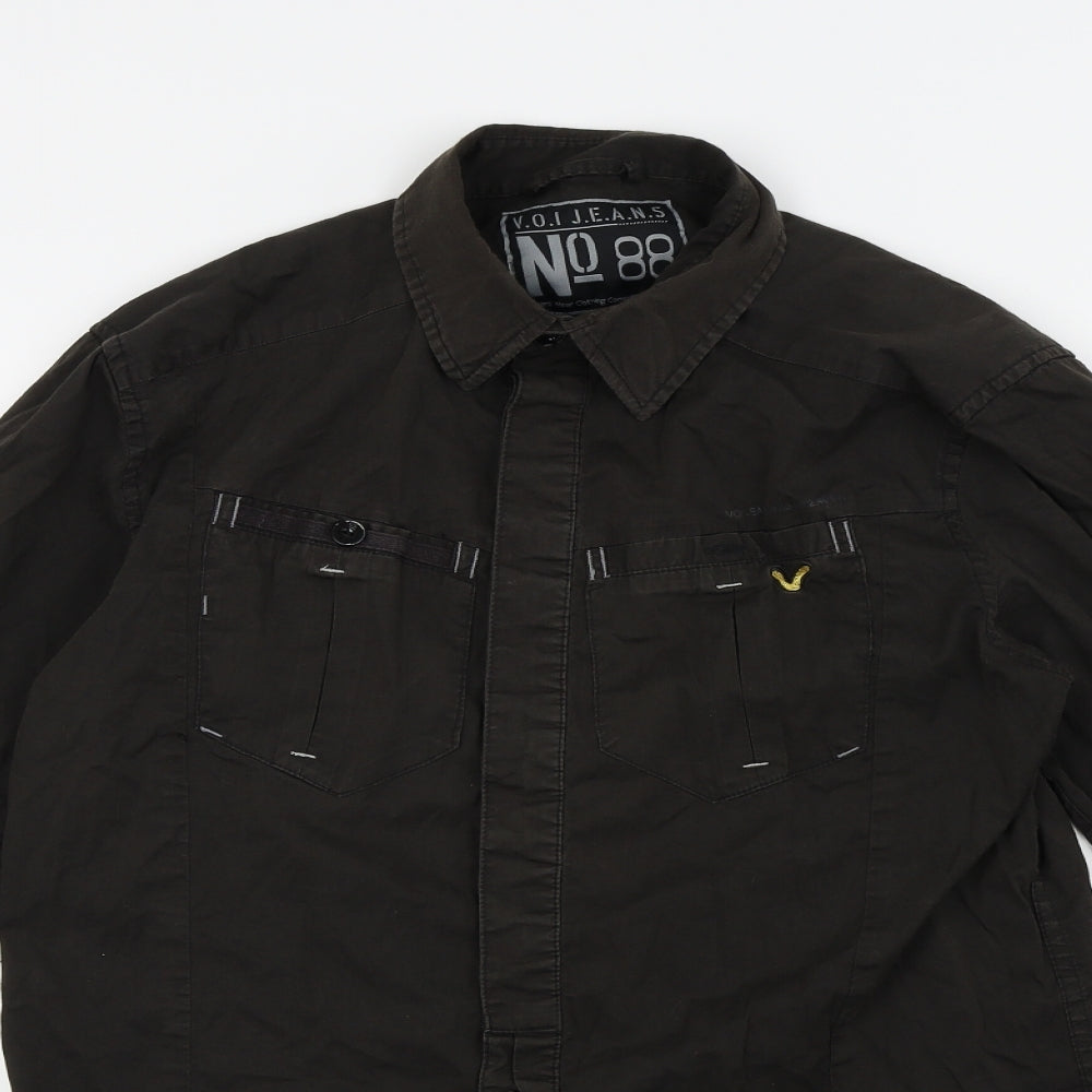 Voi Jeans Mens Black    Button-Up Size M