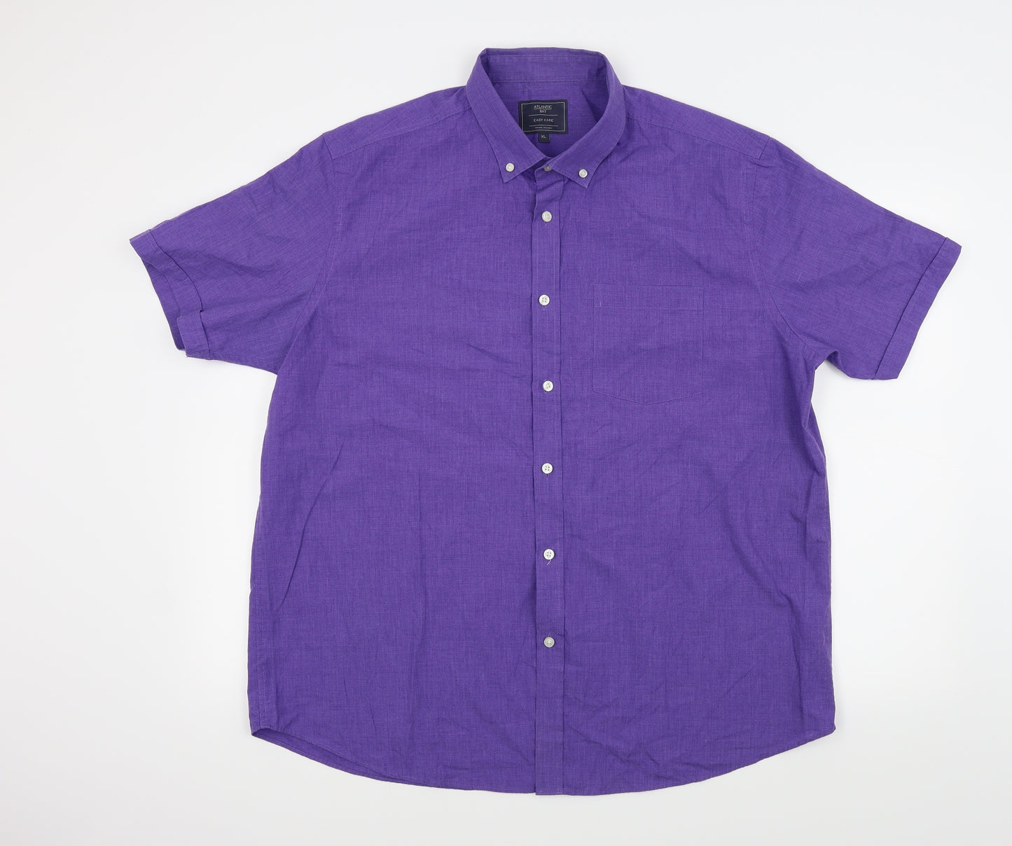 Atlantic Bay Mens Purple    Button-Up Size XL