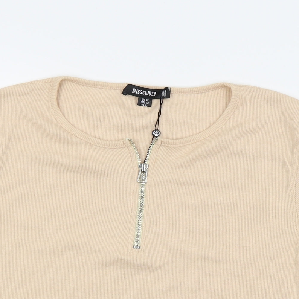 Missguided Womens Pink   Cropped T-Shirt Size 16