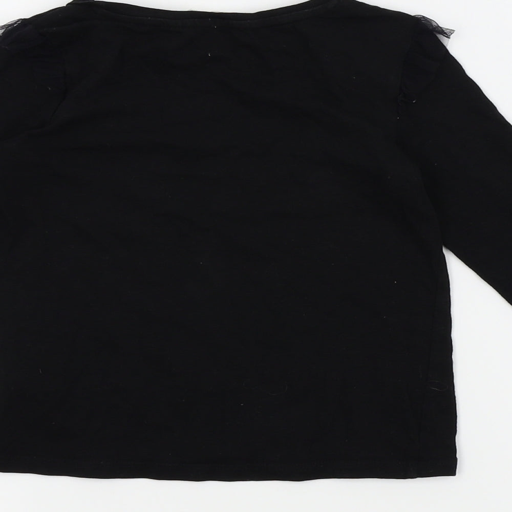 H&M Girls Black   Basic T-Shirt Size 5-6 Years