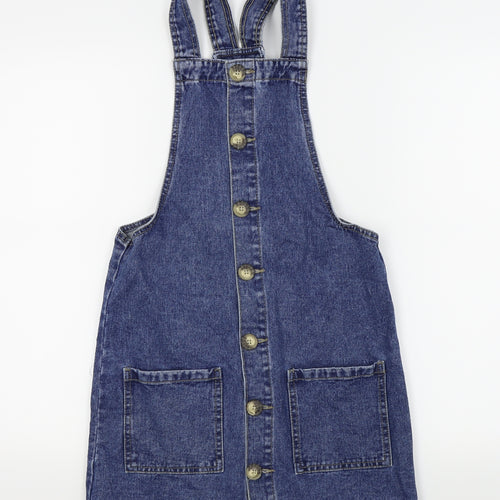 Denim & Co. Womens Blue   Pinafore/Dungaree Dress  Size 6