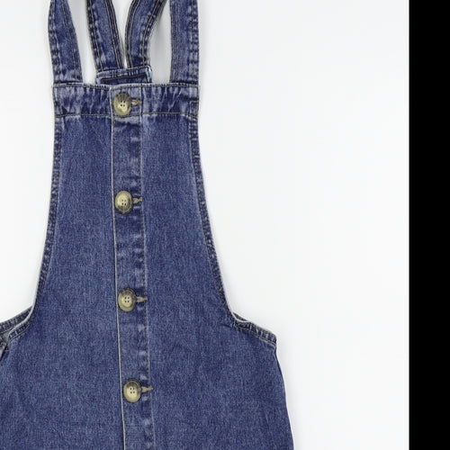 Denim & Co. Womens Blue   Pinafore/Dungaree Dress  Size 6