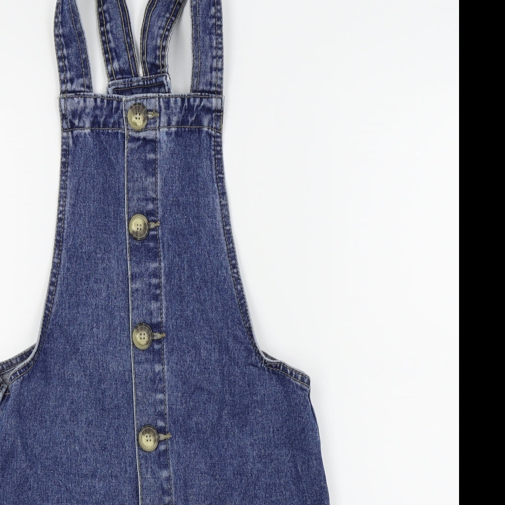 Denim & Co. Womens Blue   Pinafore/Dungaree Dress  Size 6