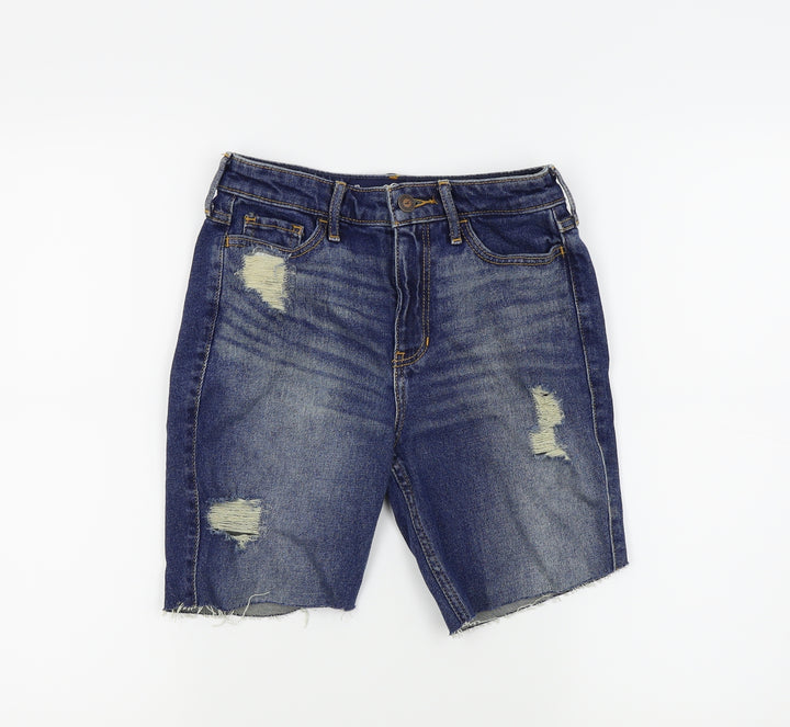 Hollister Womens Blue Cut-Off Shorts Size 25 in