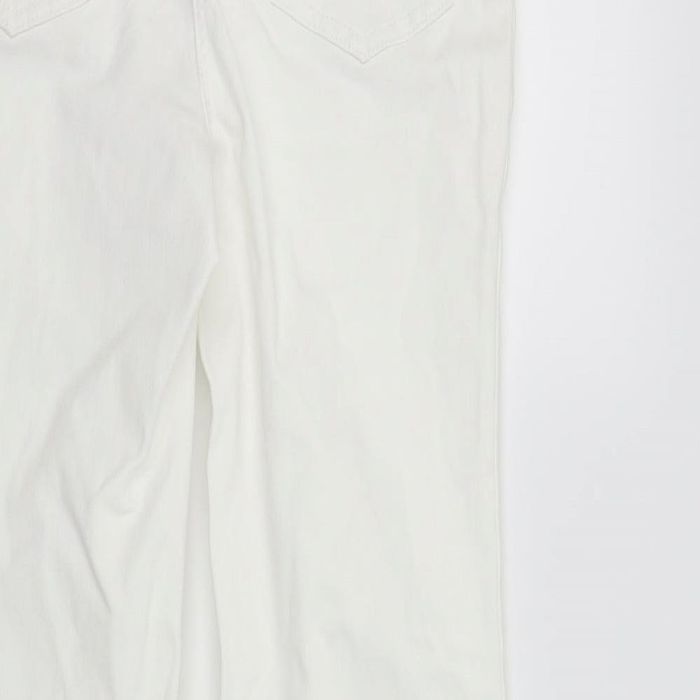 M&S Womens White   Straight Jeans Size 10 L28 in