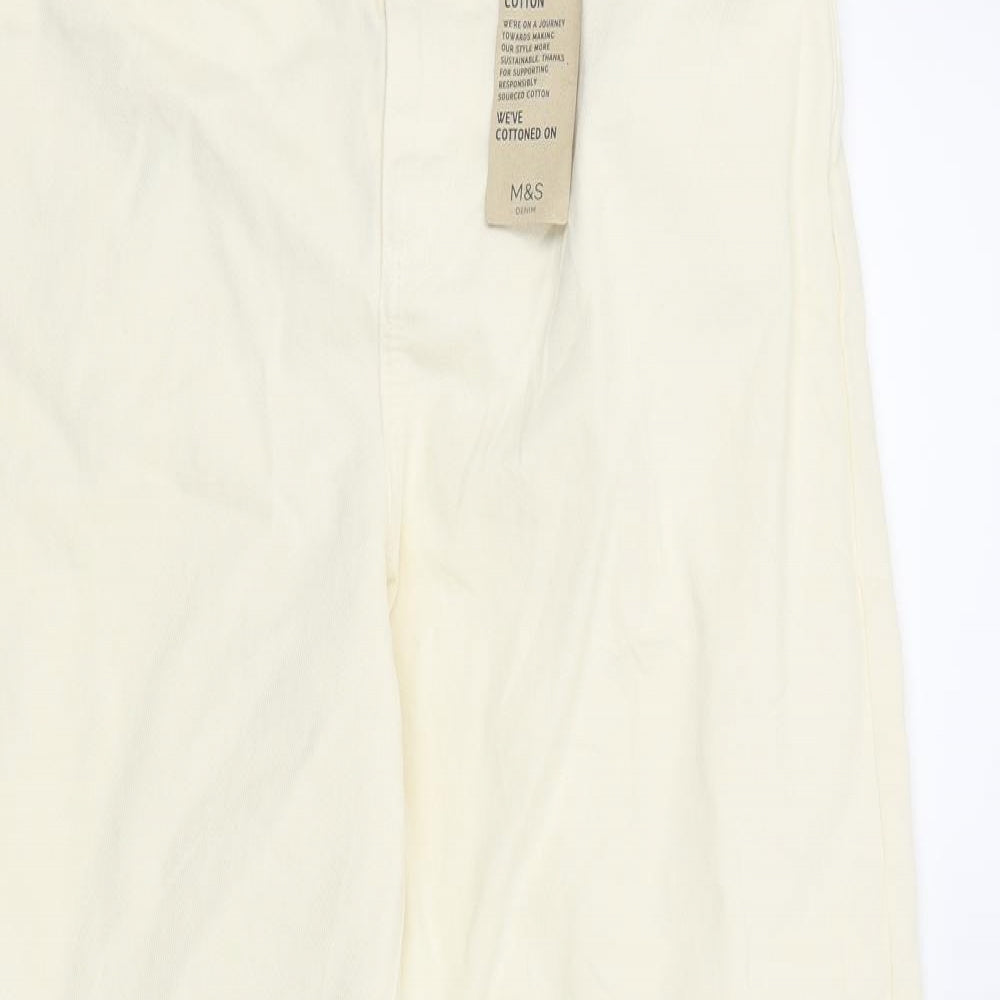 M&S Womens Yellow   Straight Jeans Size 12 L27 in