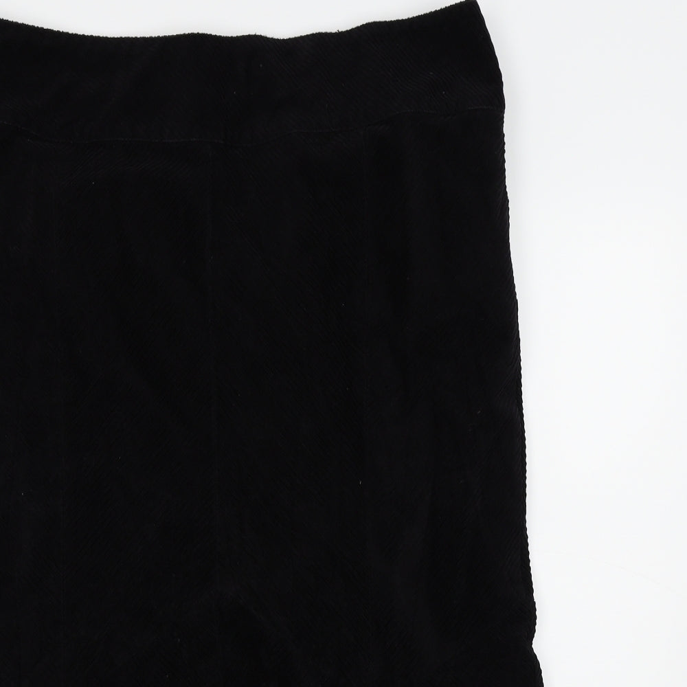 Evans Womens Black  Corduroy A-Line Skirt Size 20